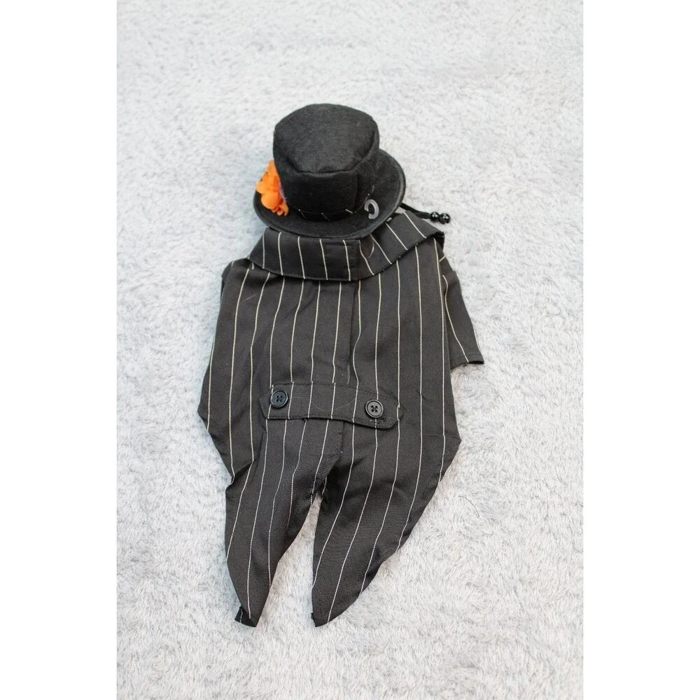 Walking Skeleton Pinstripe Dog Costume XS Pet Halloween Party Outfit